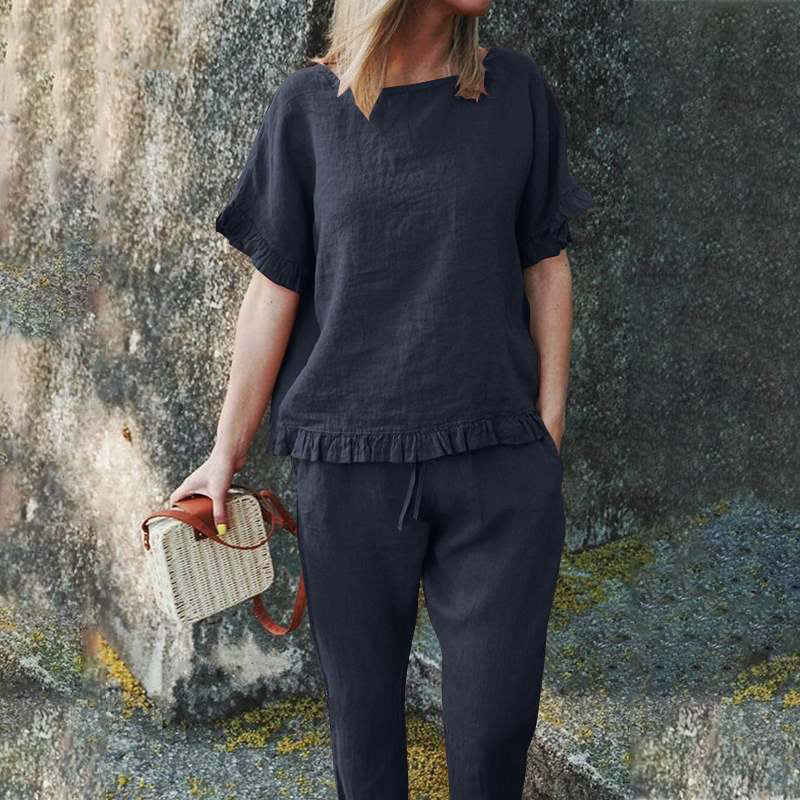 Plus Size Chinese Style Casual Pants Suit