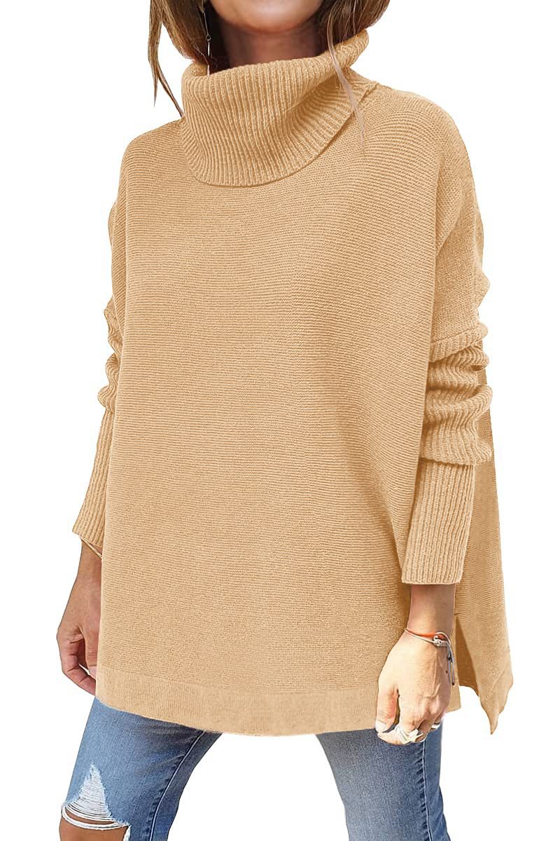 Turtleneck Batwing Sleeve Pullover Sweater