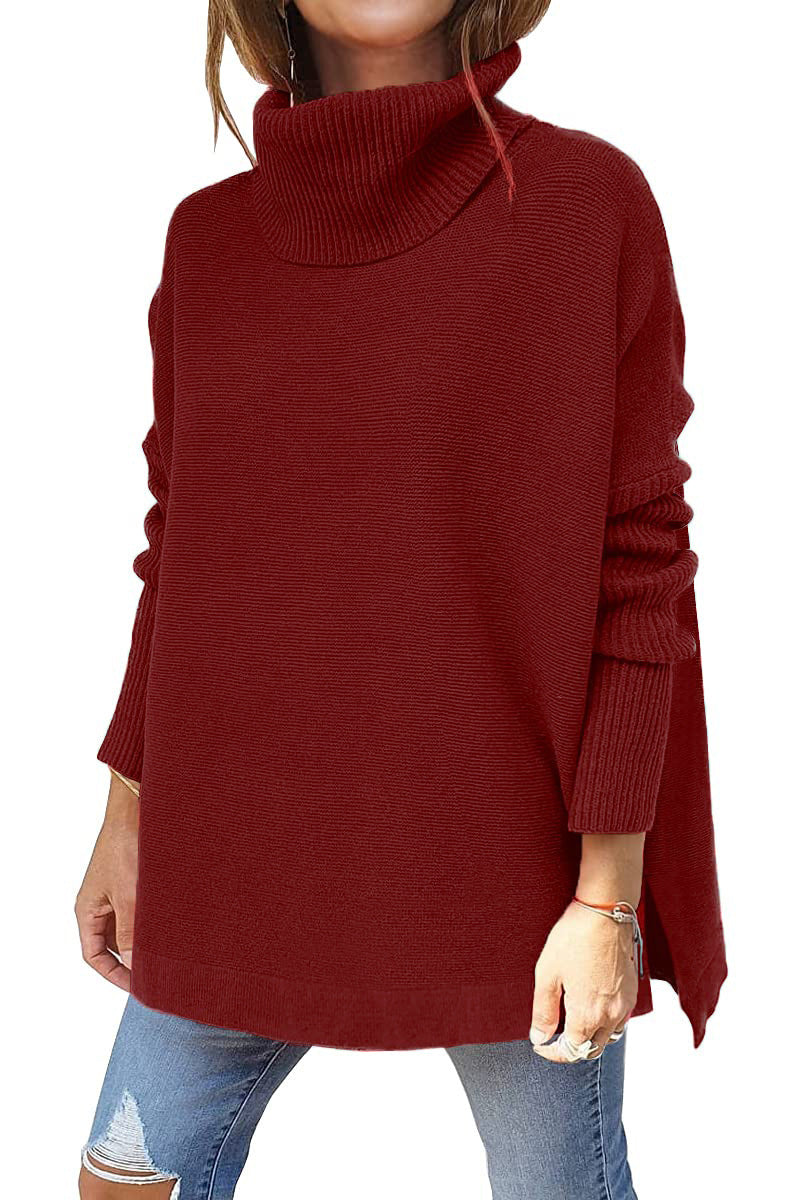 Turtleneck Batwing Sleeve Pullover Sweater