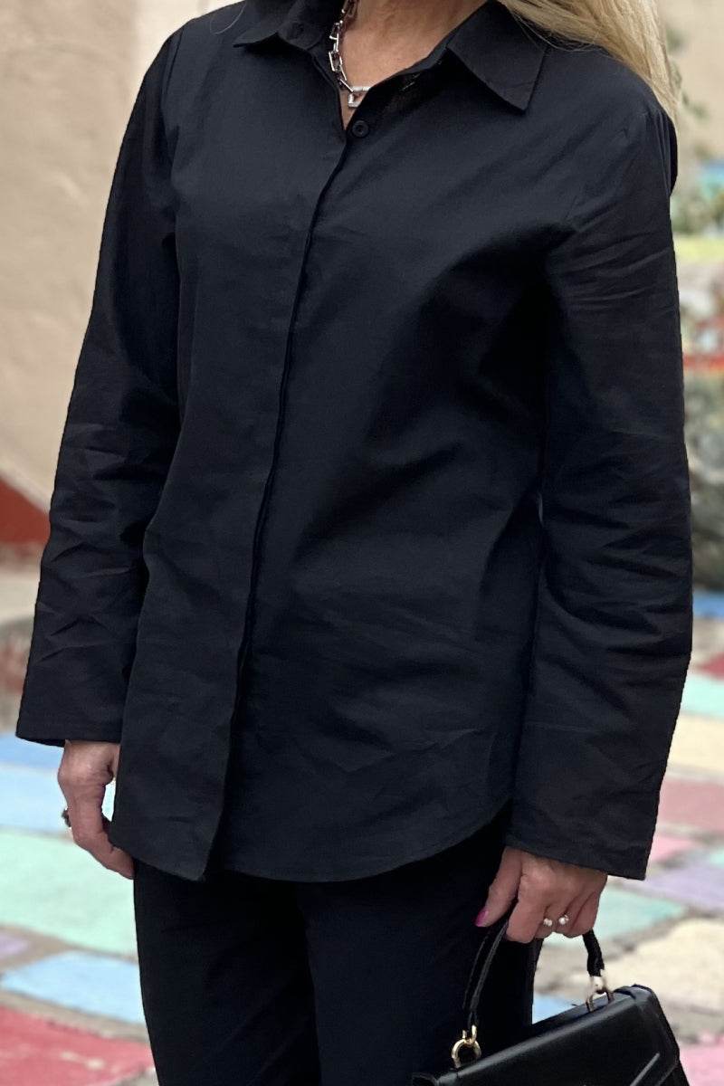 Oversized 100% Cotton Shirt and Wide-Leg Pants Co-ord Set