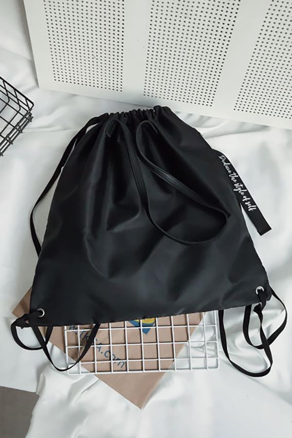 Drawstring Nylon Waterproof Tote Bag