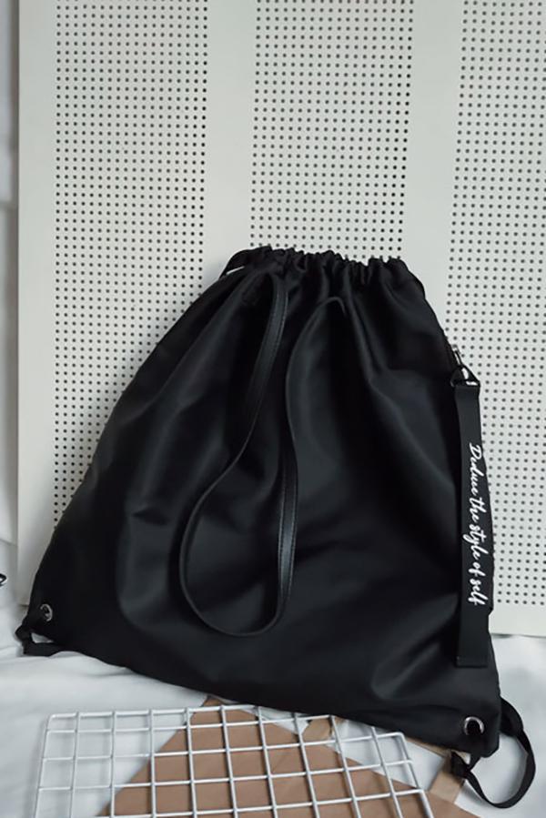 Drawstring Nylon Waterproof Tote Bag