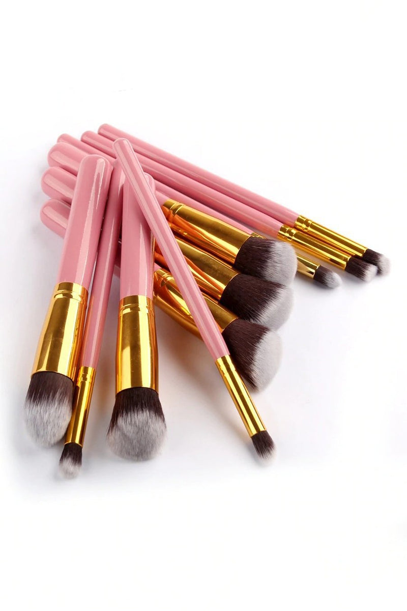 10 Piece Kabuki Make up Brush Set