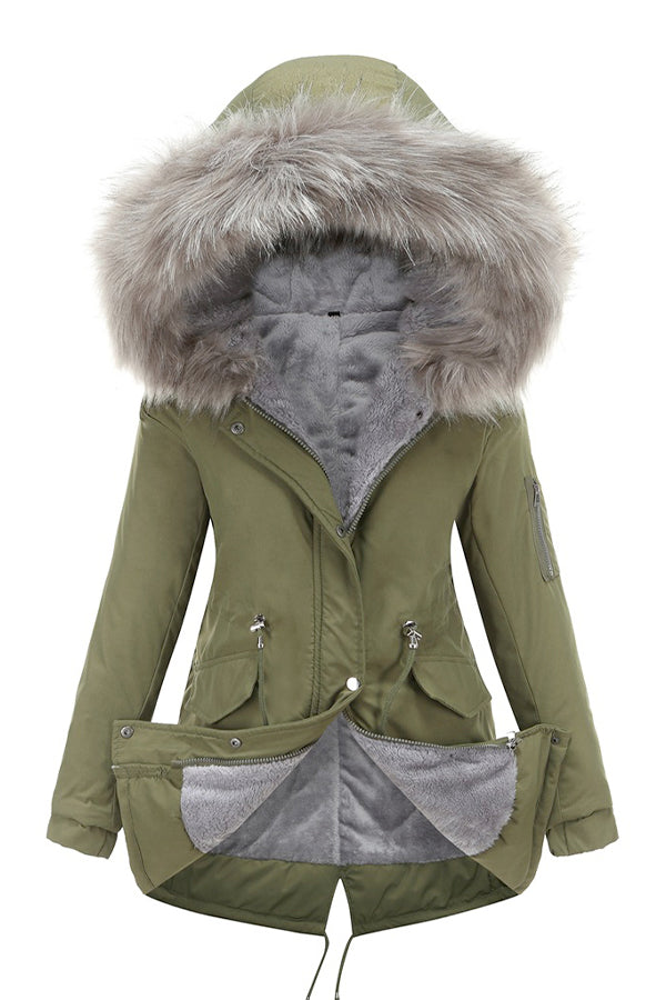 Fur Collar Fleece Coat