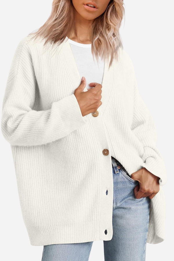 Relaxed Fit Oversized Button Down Knitwear Cardigan